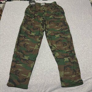 NWT California CraZee Wear Pants Mens Sz L Green Camouflage Baggy Parachute USA